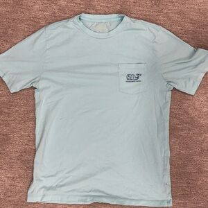 Vineyard Vines Pale Blue Pocket T‑Shirt with Whale Logo